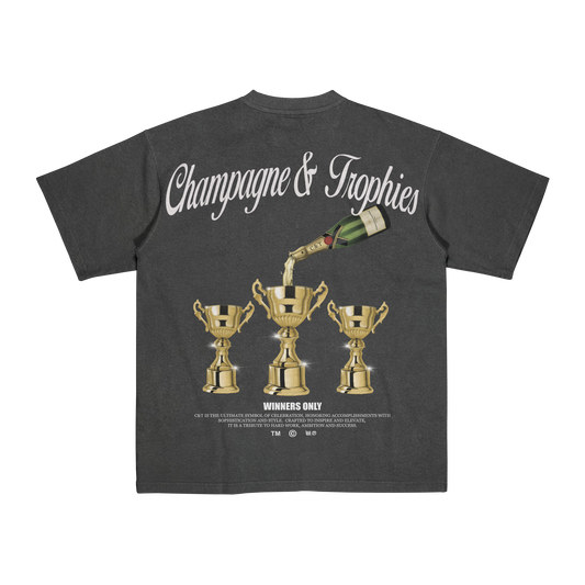 Champagne & Trophies Tee (Vintage Grey)