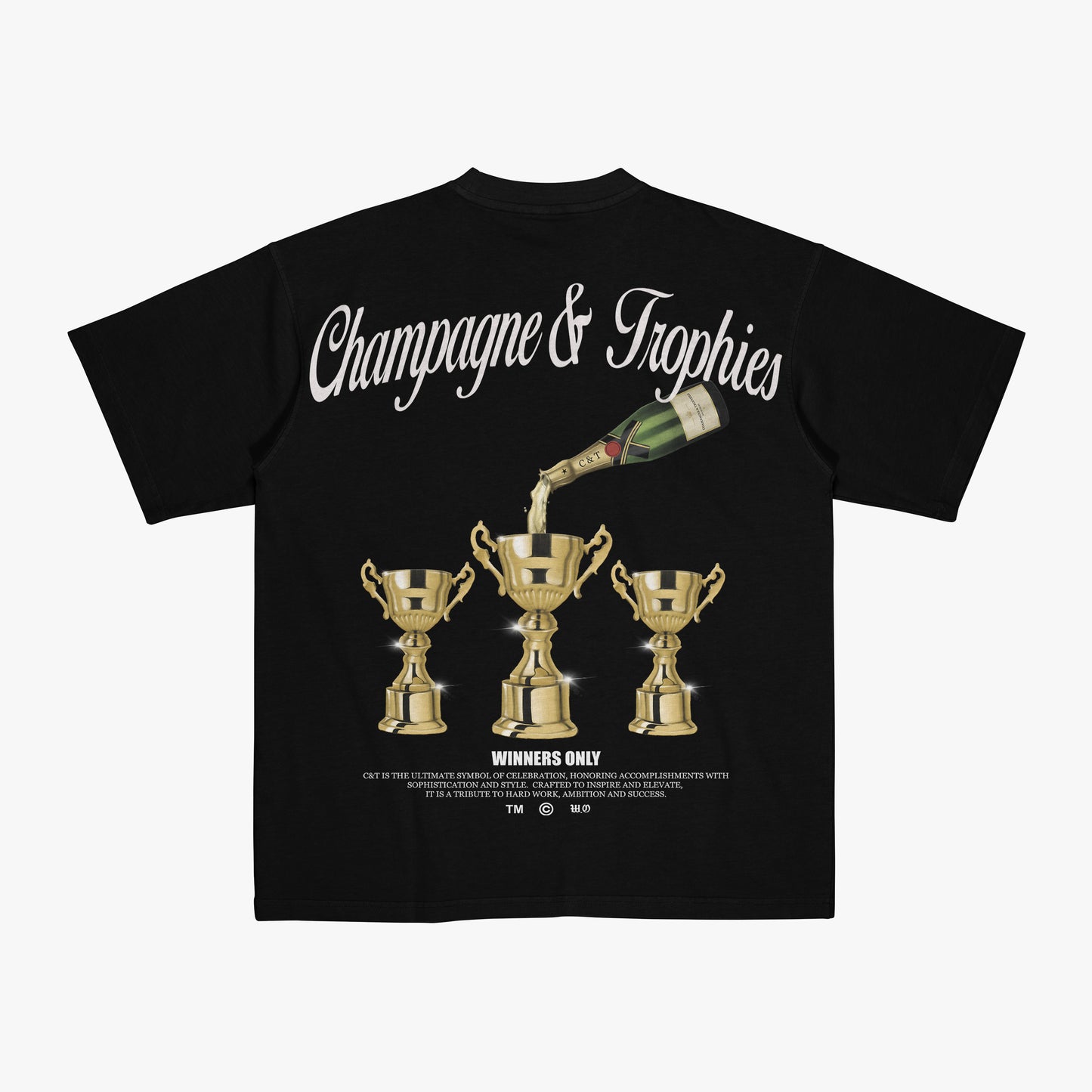 Champagne & Trophies Tee (Black)