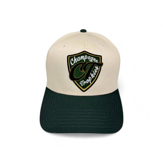 Champagne & Trophies Signature Hat (Off White/Forest Green)